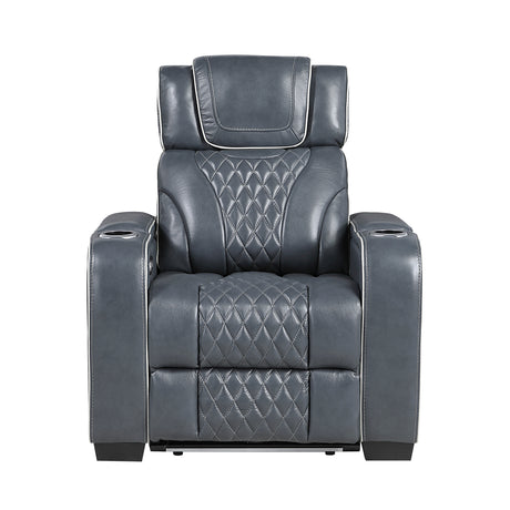 Apex Power Reclining Chair with Massage, Heat, LED Lights - Leather | Homelegance - Home Elegance USA