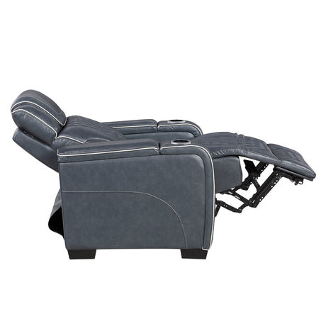 Apex Power Reclining Chair with Massage, Heat, LED Lights - Leather | Homelegance - sold by Home Elegance USA