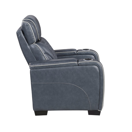 Apex Power Reclining Chair with Massage, Heat, LED Lights - Leather | Homelegance - sold by Home Elegance USA