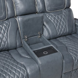 Apex Power Reclining Loveseat with Massage, Heat, LED and Console in Leather – Homelegance - Home Elegance USA