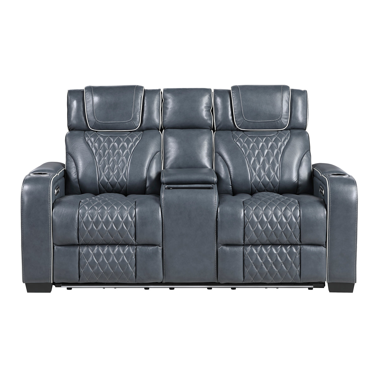 Apex Power Reclining Loveseat with Massage, Heat, LED and Console in Leather – Homelegance - Home Elegance USA