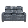 Apex Power Reclining Loveseat with Massage, Heat, LED and Console in Leather – Homelegance - Home Elegance USA