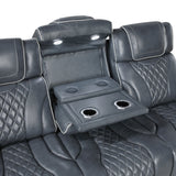 Apex Power Reclining Sofa with Massage, Heat, and LED Lights | Homelegance