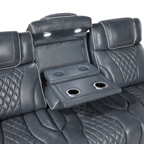 Apex Power Reclining Sofa with Massage, Heat, and LED Lights - Leather | Homelegance - sold by Home Elegance USA