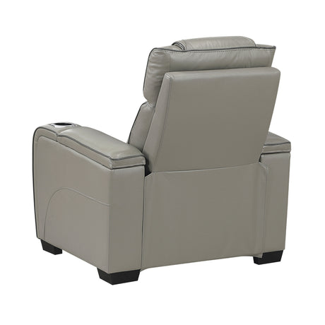 Apex Power Reclining Chair with Massage, Heat, LED Lights - Leather | Homelegance - sold by Home Elegance USA