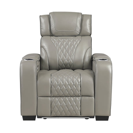 Apex Power Reclining Chair with Massage, Heat, LED Lights - Leather | Homelegance - Home Elegance USA