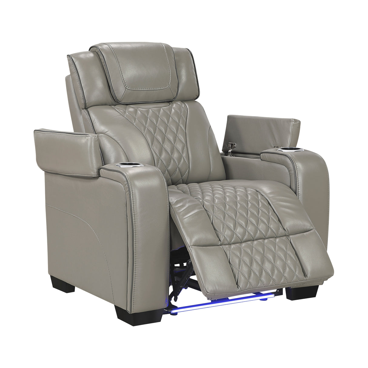 Apex Power Reclining Chair with Massage, Heat, LED Lights - Leather | Homelegance - Home Elegance USA