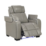 Apex Power Reclining Chair with Massage, Heat, LED Lights - Leather | Homelegance - Home Elegance USA