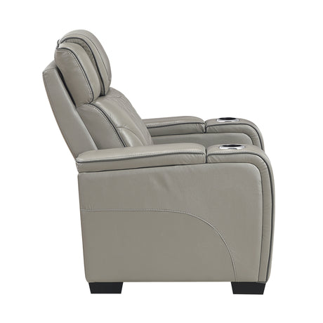 Apex Power Reclining Chair with Massage, Heat, LED Lights - Leather | Homelegance - sold by Home Elegance USA