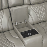 Apex Power Reclining Loveseat with Massage, Heat, LED and Console in Leather – Homelegance - Home Elegance USA