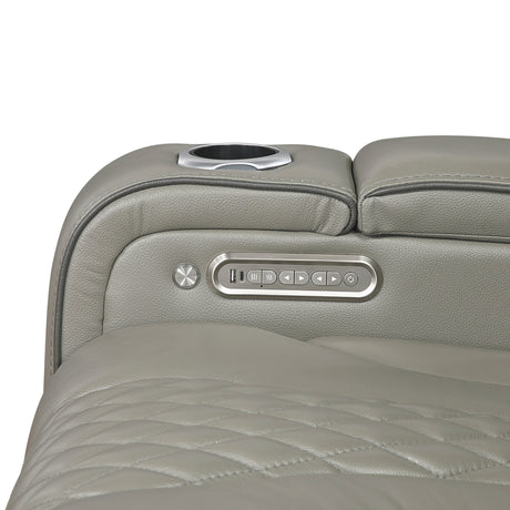 Apex Power Reclining Loveseat with Massage, Heat, LED and Console - Leather | Homelegance - sold by Home Elegance USA