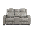 Apex Power Reclining Loveseat with Massage, Heat, LED and Console - Leather | Homelegance - sold by Home Elegance USA