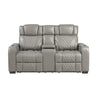 Apex Power Reclining Loveseat with Massage, Heat, LED and Console in Leather – Homelegance - Home Elegance USA