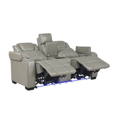 Apex Power Reclining Loveseat with Massage, Heat, LED and Console - Leather | Homelegance - sold by Home Elegance USA