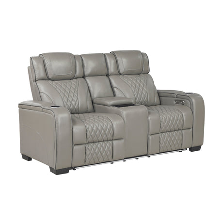 Apex Power Reclining Loveseat with Massage, Heat, LED and Console - Leather | Homelegance - sold by Home Elegance USA