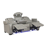 Apex Power Reclining Sofa with Massage, Heat, and LED Lights | Homelegance