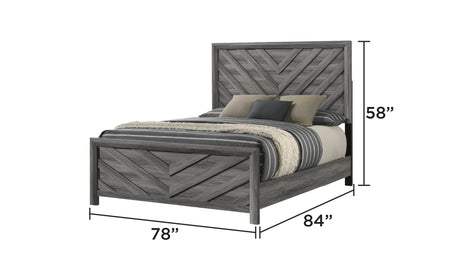 Denver Modern Style 4 Pc King Bedroom Set Made with Wood in Gray (NJ INVENTORY) - sold by Home Elegance USA