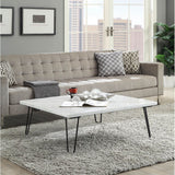 Acme - Telestis Coffee Table 84500 White Marble Top & Black Finish