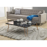 Acme - Telestis Coffee Table 84505 Black Marble Top & Gold Finish