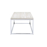 Acme - Snyder Coffee Table 84625 Engineered Stone Top & Chrome Finish