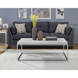 Acme - Snyder Coffee Table 84625 Engineered Stone Top & Chrome Finish