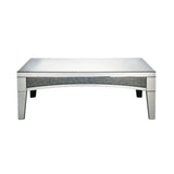 Acme - Noralie Coffee Table 84675 Mirrored & Faux Diamonds