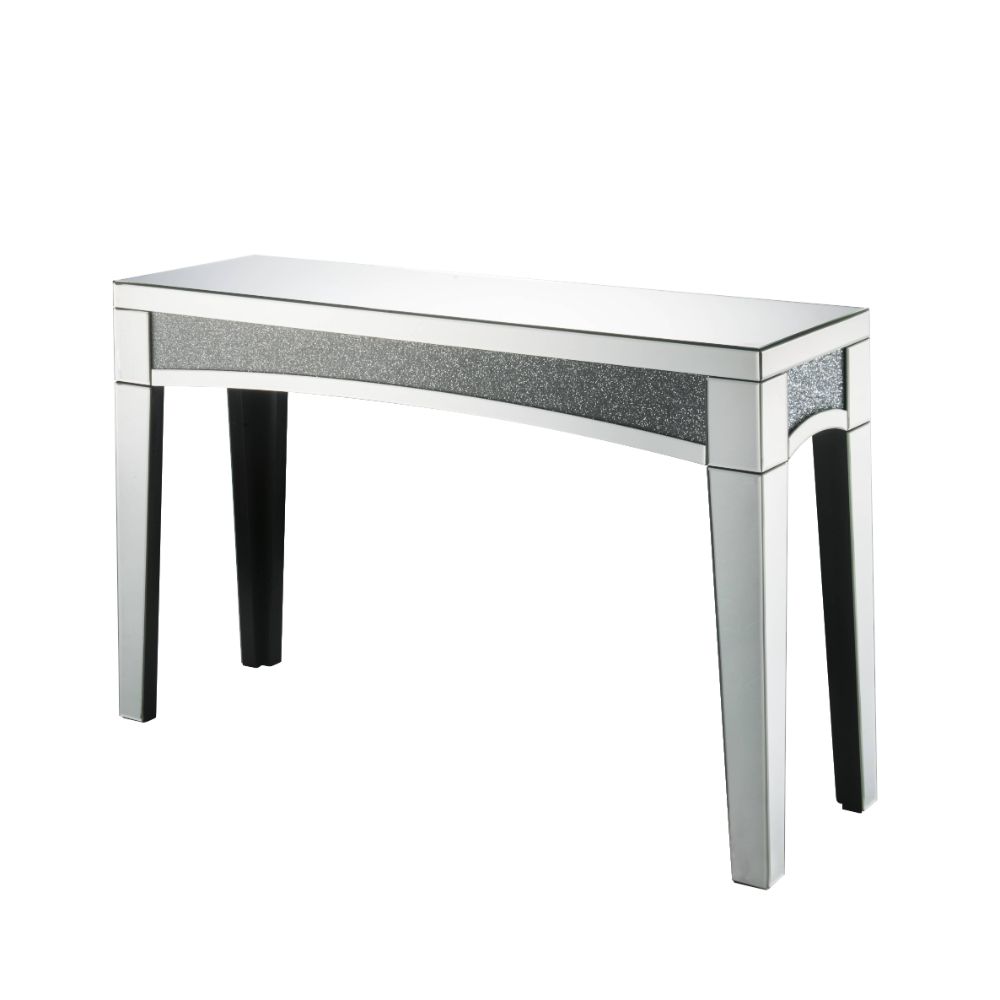 Acme - Noralie Console Table 84678 Mirrored & Faux Diamonds