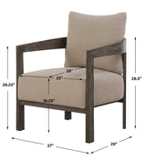 Sienna Sand Fabric Accent Chair - Light Brown by Uttermost - View 11