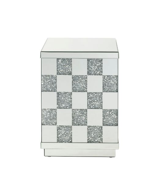 Acme - Noralie End Table 84692 Mirrored & Faux Diamonds