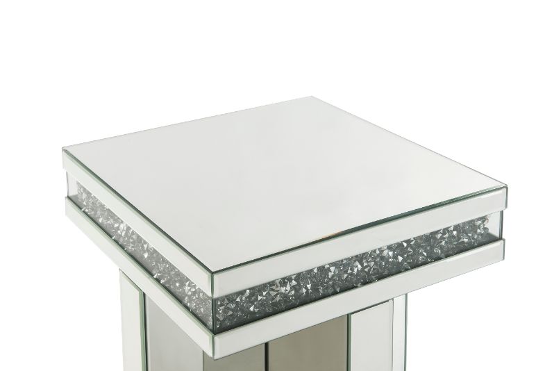 Acme - Noralie End Table 84697 Mirrored & Faux Diamonds