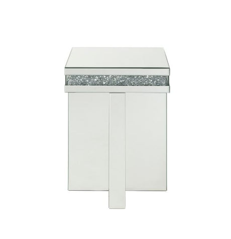 Acme - Noralie End Table 84697 Mirrored & Faux Diamonds