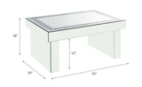 Acme - Noralie Coffee Table 84700 Mirrored & Faux Diamonds