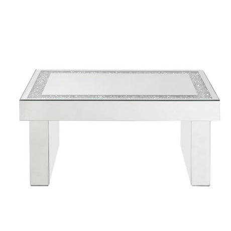 Acme - Noralie Coffee Table 84700 Mirrored & Faux Diamonds