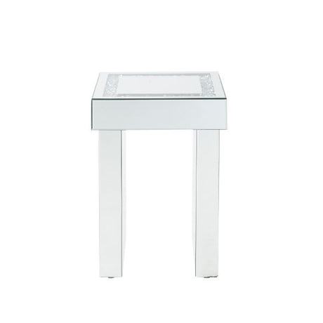 Acme - Noralie End Table 84702 Mirrored & Faux Diamonds