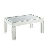 Acme - Noralie Coffee Table 84705 Mirrored & Faux Diamonds