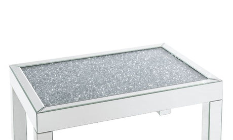 Acme - Noralie Coffee Table 84705 Mirrored & Faux Diamonds