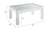 Acme - Noralie Coffee Table 84705 Mirrored & Faux Diamonds