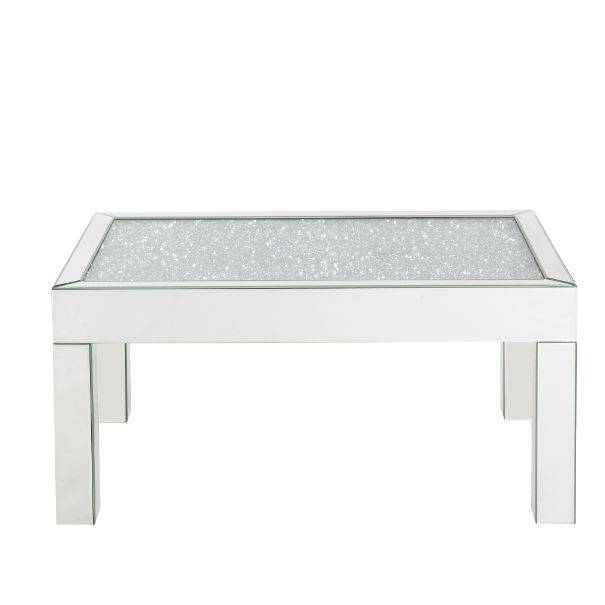 Acme - Noralie Coffee Table 84705 Mirrored & Faux Diamonds