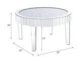 Acme - Noralie Coffee Table 84710 Mirrored & Faux Diamonds