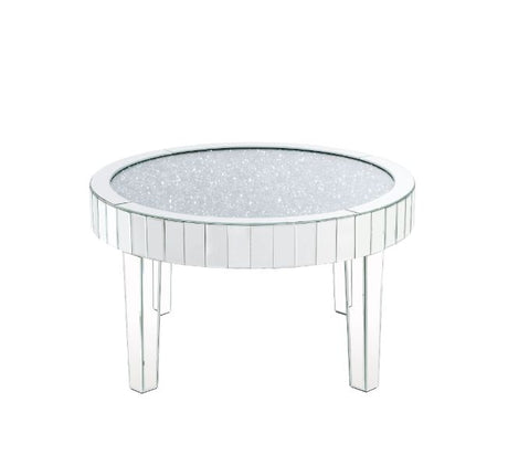 Acme - Noralie Coffee Table 84710 Mirrored & Faux Diamonds