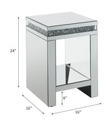 Acme - Noralie End Table 84717 Mirrored & Faux Diamonds