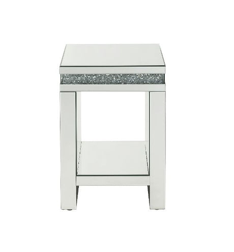 Acme - Noralie End Table 84717 Mirrored & Faux Diamonds