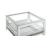 Acme - Noralie Coffee Table 84720 Mirrored & Faux Diamonds