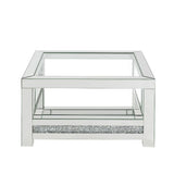 Acme - Noralie Coffee Table 84720 Mirrored & Faux Diamonds