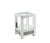 Acme - Noralie End Table 84722 Mirrored & Faux Diamonds