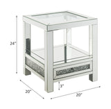 Acme - Noralie End Table 84732 Mirrored & Faux Diamonds