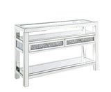 Acme - Noralie Sofa Table 84733 Mirrored & Faux Diamonds