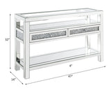 Acme - Noralie Sofa Table 84733 Mirrored & Faux Diamonds