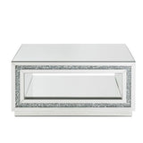 Acme - Noralie Coffee Table 84735 Mirrored & Faux Diamonds