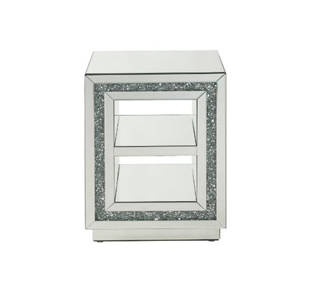 Acme - Noralie End Table 84737 Mirrored & Faux Diamonds